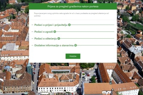 Objavljena web forma za pregled građevina nakon potresa