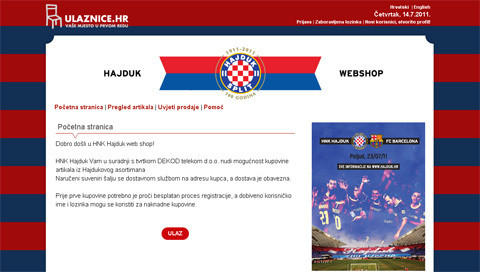HNK Hajduk otvorio web trgovinu