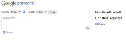 Podvaljeno Google translateu