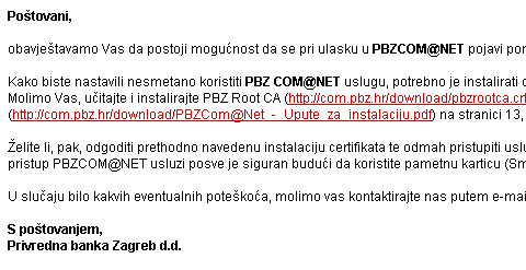 Chrome ne voli PBZ-ov novi certifikat