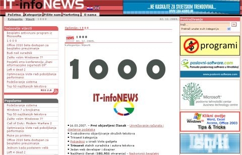 IT-infoNEWS.com objavio 1000 članaka